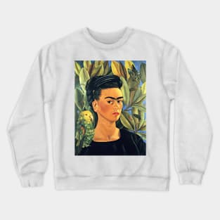 Frida Kahlo Self-Portrait with Bonito 1941 Art Print Mexican Painter Surrealism Magic Realism Crewneck Sweatshirt